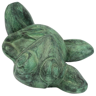 Design Toscano Spitting Lazy Frog Emerald Verde Cast Bronze Garden Statue 2 Design Toscano Spitting Lazy Frog Emerald Verde Cast Bronze Garden Statue - Image 2