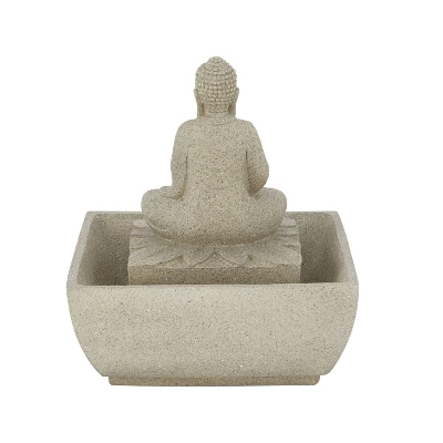 Resin Traditional Buddha Fountain Beige - Olivia & May 2 Resin Traditional Buddha Fountain Beige - Olivia & May - Image 2