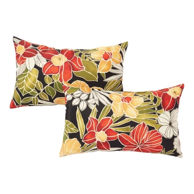 Set Of 2 Outdoor Lumbar Throw Pillows Aloha - Kensington Garden 4 Set Of 2 Outdoor Lumbar Throw Pillows Aloha - Kensington Garden - Image 4