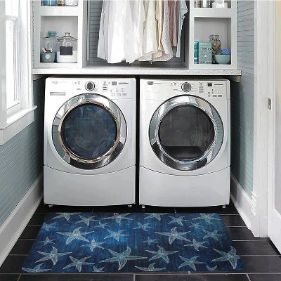 Caspian Washable Outdoor Rug Blue/Light Blue - Linon 8 Caspian Washable Outdoor Rug Blue/Light Blue - Linon - Image 8