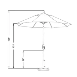 9' Aluminum Collar Tilt Crank Sunbrella Patio Umbrella - California Umbrella 13 9' Aluminum Collar Tilt Crank Sunbrella Patio Umbrella - California Umbrella -Garden Furniture Store GUEST e7db57d5 06f1 46b9 986b ad95f606e330