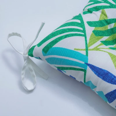 Pillow Perfect - 2pc Indoor Outdoor Tufted Seat Cushions Islamorada Blue/Green 2 Pillow Perfect - 2pc Indoor Outdoor Tufted Seat Cushions Islamorada Blue/Green - Image 2