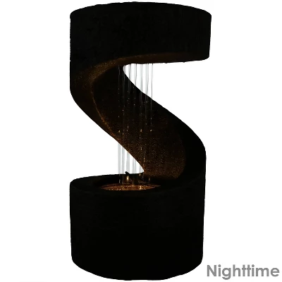Sunnydaze Decor Sunnydaze Indoor Contemporary Decorative Polyresin Winding Showers Tabletop Water Fountain With LED Lights - 13" 2 Sunnydaze Decor Sunnydaze Indoor Contemporary Decorative Polyresin Winding Showers Tabletop Water Fountain With LED Lights - 13" - Image 2