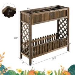 Costway 2-Tier Wood Raised Garden Bed Elevated Planter Box For Vegetable, Fruit, Herb 11 Costway 2-Tier Wood Raised Garden Bed Elevated Planter Box For Vegetable, Fruit, Herb -Garden Furniture Store GUEST ea044c60 ca5d 41ca 8031 414981241d6d