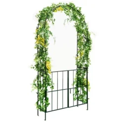 Costway Garden Arch Arbor Trellis With Gate 7.5 Ft Patio Archway Pergola For Wedding -Garden Furniture Store GUEST ead84ec3 630f 474d b5f2 55125a32a5da