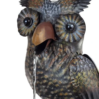 23" Iron Owl Fountain Brown - Alpine Corporation 4 23" Iron Owl Fountain Brown - Alpine Corporation - Image 4