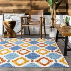 NuLOOM Marcela Geometric Indoor/Outdoor Patio Area Rug -Garden Furniture Store GUEST eba2a75e d0b0 4563 979b c19a9cbe0ee5