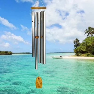 Woodstock Wind Chimes Signature Collection, Chimes Of Java, 50'' Silver Wind Chime JWS 1 Woodstock Wind Chimes Signature Collection, Chimes Of Java, 50'' Silver Wind Chime JWS