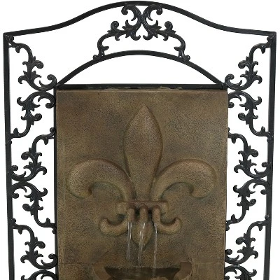 Sunnydaze Decor Sunnydaze 33"H Electric Polystone French Lily Design Outdoor Wall-Mount Water Fountain 2 Sunnydaze Decor Sunnydaze 33"H Electric Polystone French Lily Design Outdoor Wall-Mount Water Fountain - Image 2