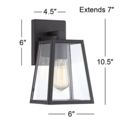 John Timberland Arrington Modern Outdoor Wall Light Fixture Mystic Black 10 3/4" Clear Glass For Post Exterior Barn Deck House Porch Yard Posts Patio -Garden Furniture Store GUEST ec05a7ac efcb 43b4 b78f b09bf7b298ee