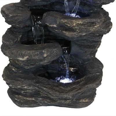 Sunnydaze Decor Sunnydaze 24"H Electric Polystone Rock Falls Waterfall Outdoor Water Fountain With LED Lights 4 Sunnydaze Decor Sunnydaze 24"H Electric Polystone Rock Falls Waterfall Outdoor Water Fountain With LED Lights - Image 4