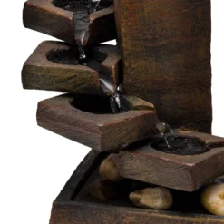 11" Resin Tiered Stone Eternity Tabletop Fountain Brown - Alpine Corporation -Garden Furniture Store GUEST eed087cd 48a7 4383 a74d 369ff755a78f