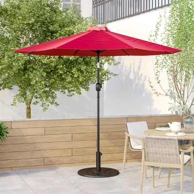 Emma And Oliver 9' Outdoor Patio Umbrella-Crank & Tilt Function - 1.5" Diameter Steel Pole 1 Emma And Oliver 9' Outdoor Patio Umbrella-Crank & Tilt Function - 1.5" Diameter Steel Pole