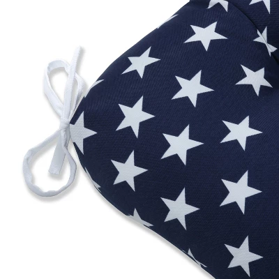 48" X 18" Outdoor/Indoor Tufted Bench/Swing Cushion Macey Americana Blue - Pillow Perfect 2 48" X 18" Outdoor/Indoor Tufted Bench/Swing Cushion Macey Americana Blue - Pillow Perfect - Image 2