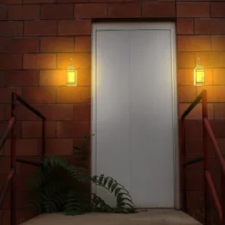 Solar Portable Hanging Outdoor Lantern With Hanger And Flame/Still Light Black - Techko Maid 14 Solar Portable Hanging Outdoor Lantern With Hanger And Flame/Still Light Black - Techko Maid -Garden Furniture Store GUEST f34808bf 6e58 4931 862c db14210ae611