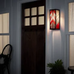 16.25" 1-Light Mission Style Rectangular Outdoor Stained Glass Wall Sconce Red - River Of Goods 7 16.25" 1-Light Mission Style Rectangular Outdoor Stained Glass Wall Sconce Red - River Of Goods -Garden Furniture Store GUEST f50e0410 565e 40d0 8b28 4b4bfbcc11b6
