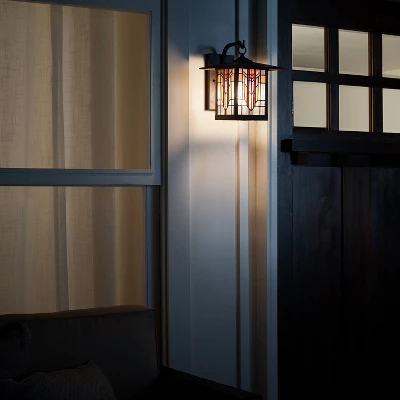 11.75" 1-Light Prairie Craftsman Outdoor Wall Lantern Sconce Oil Rubbed Bronze - River Of Goods 3 11.75" 1-Light Prairie Craftsman Outdoor Wall Lantern Sconce Oil Rubbed Bronze - River Of Goods - Image 3