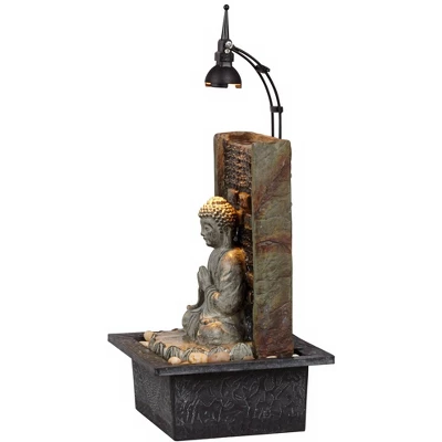 John Timberland Namaste Buddha Zen Waterfall Indoor Tabletop Water Fountain With LED Light 11 1/2" For Table Office Desk Home Bedroom Meditation 3 John Timberland Namaste Buddha Zen Waterfall Indoor Tabletop Water Fountain With LED Light 11 1/2" For Table Office Desk Home Bedroom Meditation - Image 3