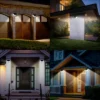 Dartwood Outdoor Solar Lights With Motion Sensor - 100 LED 450 Lumens Bright Weatherproof Wall Spotlight For Gardens Porches Walkways Patio (4-8 Pack)