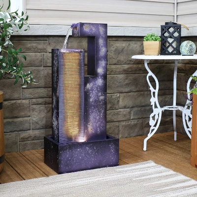 Sunnydaze Decor Sunnydaze 32"H Electric Metal Cascading Tower Outdoor Water Fountain With LED Lights 3 Sunnydaze Decor Sunnydaze 32"H Electric Metal Cascading Tower Outdoor Water Fountain With LED Lights - Image 3