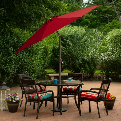 Northlight 9ft Outdoor Patio Market Umbrella With Hand Crank And Tilt, Red 2 Northlight 9ft Outdoor Patio Market Umbrella With Hand Crank And Tilt, Red - Image 2