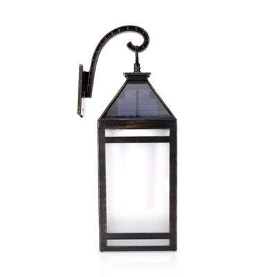 Solar Portable Hanging Outdoor Lantern With Hanger And Flame/Still Light Black - Techko Maid 2 Solar Portable Hanging Outdoor Lantern With Hanger And Flame/Still Light Black - Techko Maid - Image 2