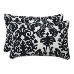 Essence Damask 2pc Rectangular Outdoor Throw Pillow Set Black - Pillow Perfect 8 Essence Damask 2pc Rectangular Outdoor Throw Pillow Set Black - Pillow Perfect -Garden Furniture Store GUEST fddda60c ab2d 400c a025 66215b48f613