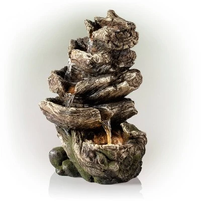 11" Rainforest Five Tier Cascading Fountain With LED Light Gray - Alpine Corporation 2 11" Rainforest Five Tier Cascading Fountain With LED Light Gray - Alpine Corporation - Image 2