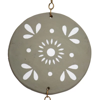 Gray Terracotta & Metal Wall Hanging - Foreside Home & Garden 2 Gray Terracotta & Metal Wall Hanging - Foreside Home & Garden - Image 2